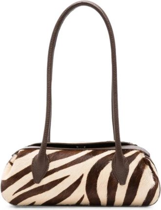 Yuzefi Oyster Shoulder - Dames - Schoudertassen - Bruin - ONE Size - Leer - Tassen