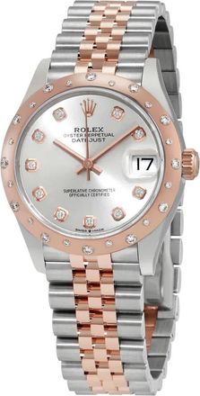 Rolex Datejust 31 Silver Diamond Dial Ladies Steel and 18kt Everose Gold Jubilee Watch 278341SDJ