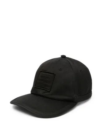 Thom Browne logo-patch baseball cap - 001 BLACK