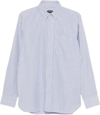 Tom Ford Fluid Gabardine Slim Fit Shirt - Heren - Casual Overhemden - Veelkleurig - 2XL - Leer - Overhemden