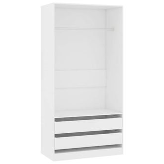 Berkfield Home Wardrobe White 100x50x200 cm Engineered Wood | Size: 100 x 50 x 200 cm