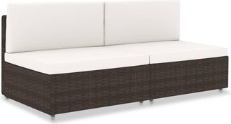 vidaXL Vidaxl - Sof&aacute; Seccional De 2 Plazas De Rat&aacute;n Sint&eacute;tico Marr&oacute;n