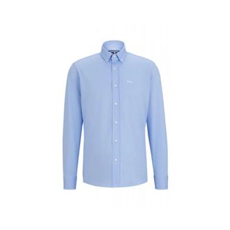HUGO BOSS Heren, Overhemden, Blauw, Maat: M Katoen