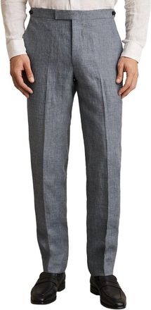 Reiss Reef Prince Of Wales Check Linen Pant