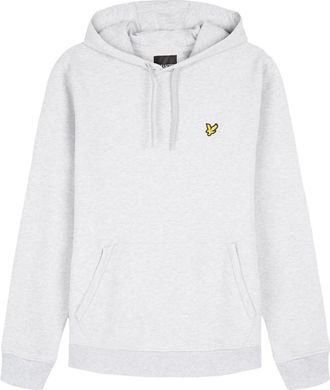 Lyle & Scott Mens Lyle & Scott Branded Light Grey Marl Pull-over Hoodie - Size: 38
