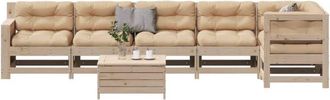 vidaXL Juego De Muebles De Jard&iacute;n 7 Pzas Y Cojines Madera Maciza Pino Vidaxl