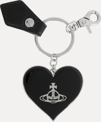 Vivienne Westwood Mirror Heart Orb Keyring Metal Black-pu-grain One Size Women