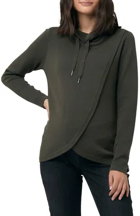 Ripe Cassie Crossover Knit Maternity Top in Khaki at Nordstrom, Size Large
