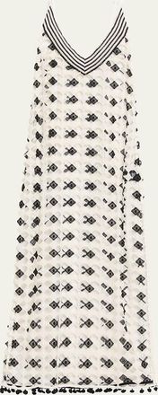 Ramy Brook Cleo Patterned Sheer Cover-Up Maxi-Dress