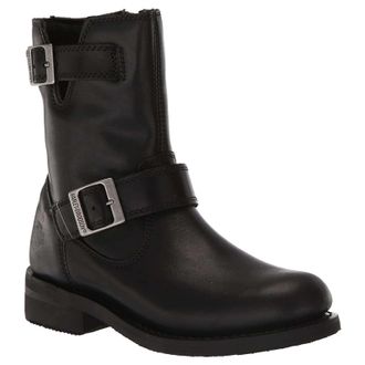 Harley-Davidson Harley Davidson Barlyn 7 Inch Engineer Leather Womens Ankle Boots - Black - Size:UK 5.5