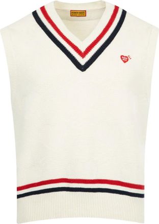 Human Made Gilet in maglia con scollo a V - Bianco