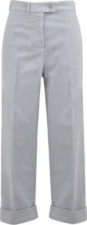 Aspesi 0108 G459 Broek - Dames - Wijde Broeken - Grijs - S - Broeken