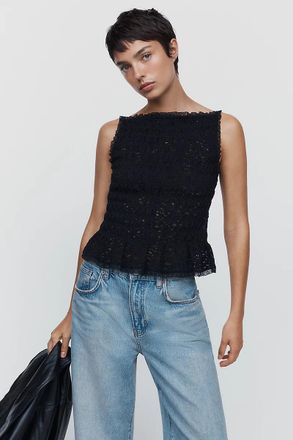 Maeve Shirred Tank Top