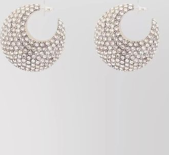 Isabel Marant crescent crystal metal earrings both ears