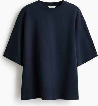 H&M T-Shirt aus Interlockjersey - Blue