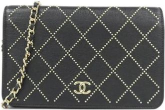 Chanel Pre-owned Chain/Shoulder Wallet - Dames - Vintage Schoudertas - Zwart - ONE Size - Leer - Vintage