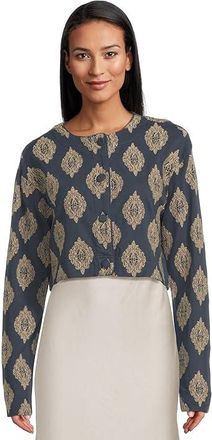 Splendid Estelle Jacket Womens Sweater Ice Navy/Camel : XL (Womens 14-16), Cashmere/Nylon/Polyester