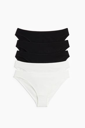 H&M 5er-Pack Baumwollslips - Schwarz/Weiss