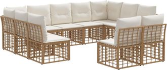 vidaXL Conjunto De Sof&aacute;s De Exterior 11 Plaza Natural Y Crema Vidaxl