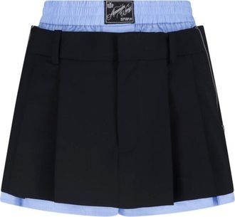 Alexander Wang Light Blue Pleated Front Zipper Shorts