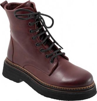 Bueno Womens Giana Lace Up Boots In Bordeaux
