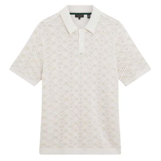 Ted Baker Heren Geometrisch Poloshirt (Ecru)