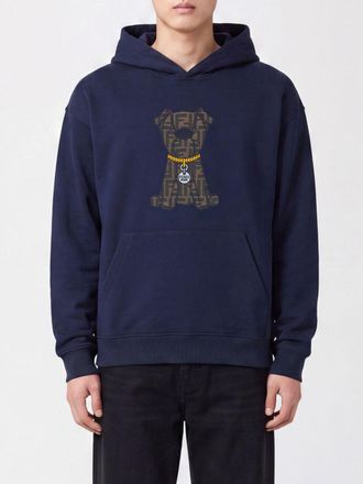Fendi Felpa con cappuccio in cotone con stampa monogram