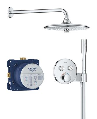 GROHE Precision Smartcontrol - Conjunto De Ducha Con Termostato Para Instalaci&oacute;n Empotrada, Di&aacute;metro 26 Cm, 3 Chorros, Cromo 34878000