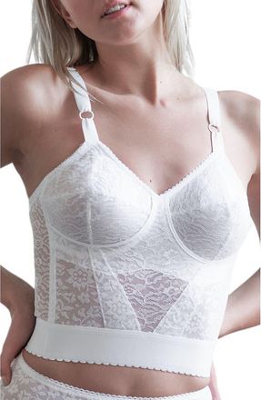 Rago Longline Wireless Shaping Bra with Expandable Cups in White at Nordstrom, Size 34Dd