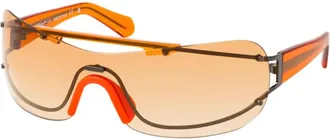 Off-white Ladies Black Shield Sunglasses OERI103BIGWHARF 7720