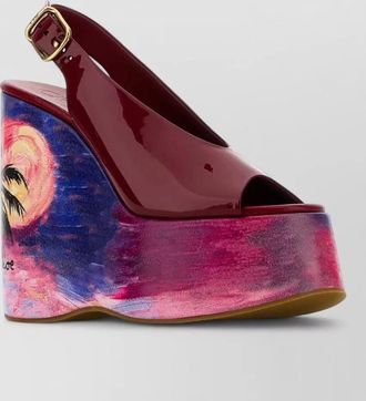 Chlo&eacute; leather wedge sandals