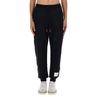 Thom Browne Dames, Broeken, Blauw, Maat: 2XL Fleece