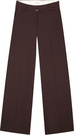 Fab By Fabienne Chapot Nelsan Broek - Dames - Wijde Broeken - Bruin - M - Leer - Broeken