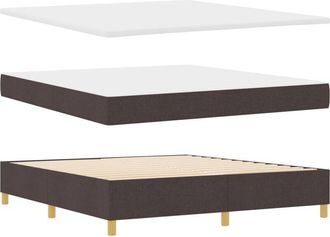 vidaXL Box Spring Bed with Mattress Dark Brown 180 x 200 cm Fabric vidaXL