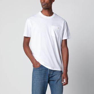 Valentino White cotton T-shirt with VGold