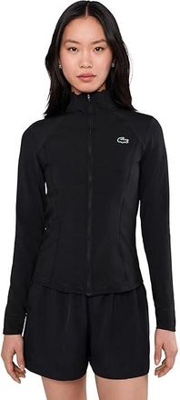 Lacoste Sport Slim Fit Midlayer Jacket Womens Sweatshirt Black : 4 (EUR 36), Elastane/Polyester