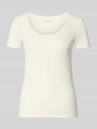 Christian Berg Pyjama-Oberteil mit Spitzenbesatz in Offwhite, Gr&ouml;&szlig;e XXL