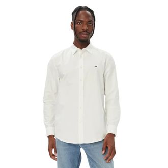Tommy Jeans Oxford overhemd - Heren - Overhemden - Wit - Maat: S Katoen