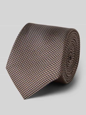 Monti Krawatte mit Label-Detail in Mittelbraun, Größe 7CM