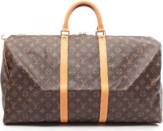 Louis Vuitton Pre-owned Keepall 55 Monogram Boston Bag - Dames - Vintage Weekendtas - Bruin - ONE Size - Leer - Vintage