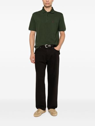 Etro Logo-Embroidered Cotton Piqu&eacute; Polo - Green