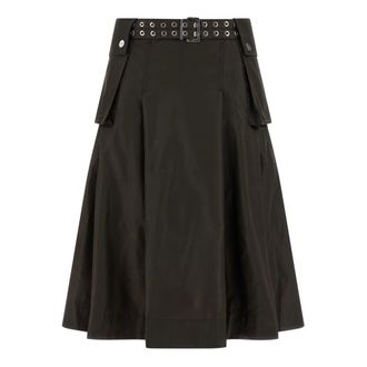 Ganni Midi Skirts, female, Brown, Size: XS Duchesse Nylon Pleated Skirt