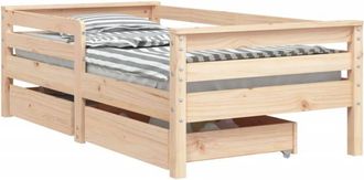 vidaXL Kids Bed Frame with Drawers 70x140 cm Solid Wood Pine vidaXL