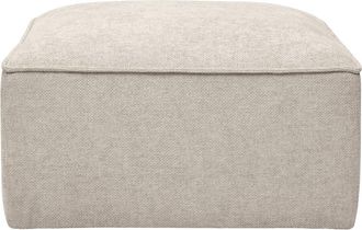 Miliboo Puff Reposapi&eacute;s En Tejido Efecto Terciopelo Texturizado Beige Kerry