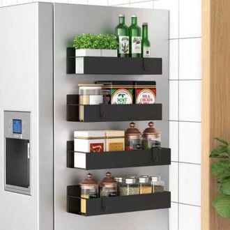 OEM [nunca Usado] Especiero, Juego De 4 Estantes Magn&eacute;ticos Para Especias Para Refrigerador, Estantes De Almacenamiento Para Organizar Y Almacenar La Coci