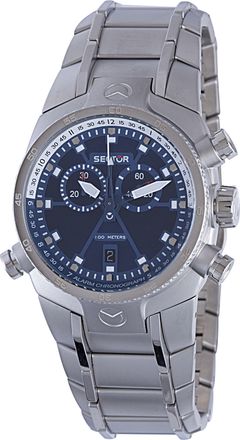 Sector Mens : EXT CHR BLUE DIAL STRAP WATCH - Silver Stainless Steel - One Size