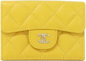 Chanel Dark Yellow Grained Calfskin Wallet (Bi-Fold) (Pre-Owned)