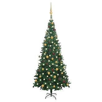vidaXL &Aacute;rbol De Navidad Artificial Con Luces Led Y Bolas L 240 Cm Verde