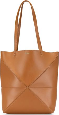 Loewe Pre-owned Womens Origami Tote Geometric Leather - Tan - One Size