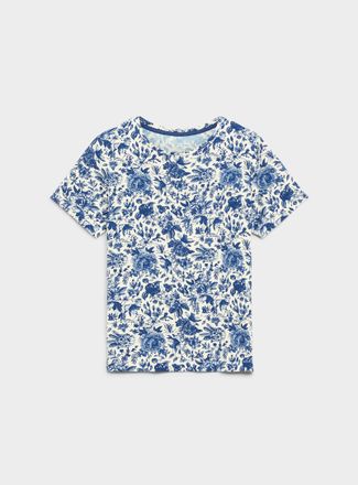 Contemporaine Womens Patterned ultra-flowy crew-neck T-shirt